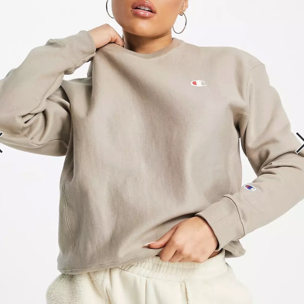 Champion sweatshirt with logo- Tan
